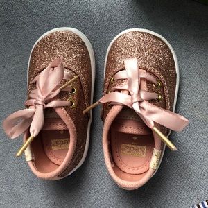 Kate Spade rose gold Keds size 2